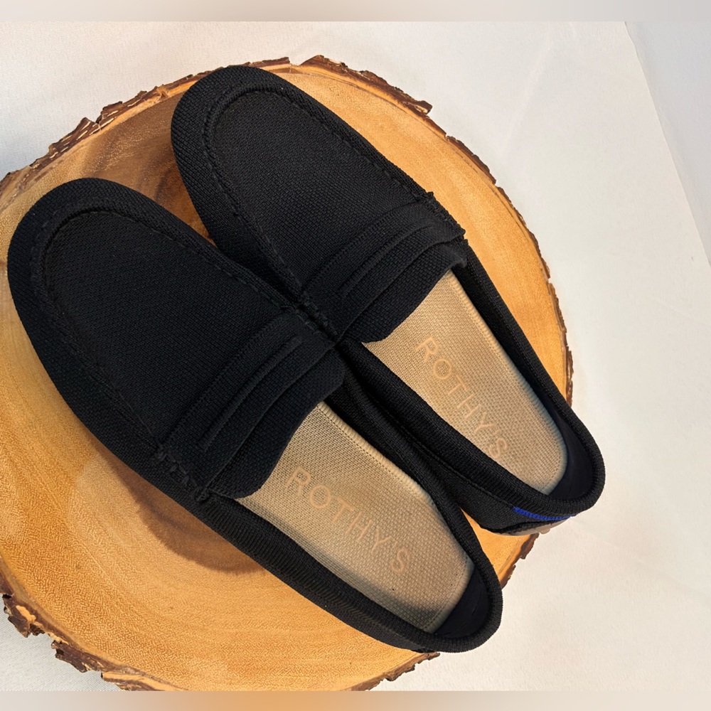 Women’s Black Slip-On Loafers - Picture 2 of 11